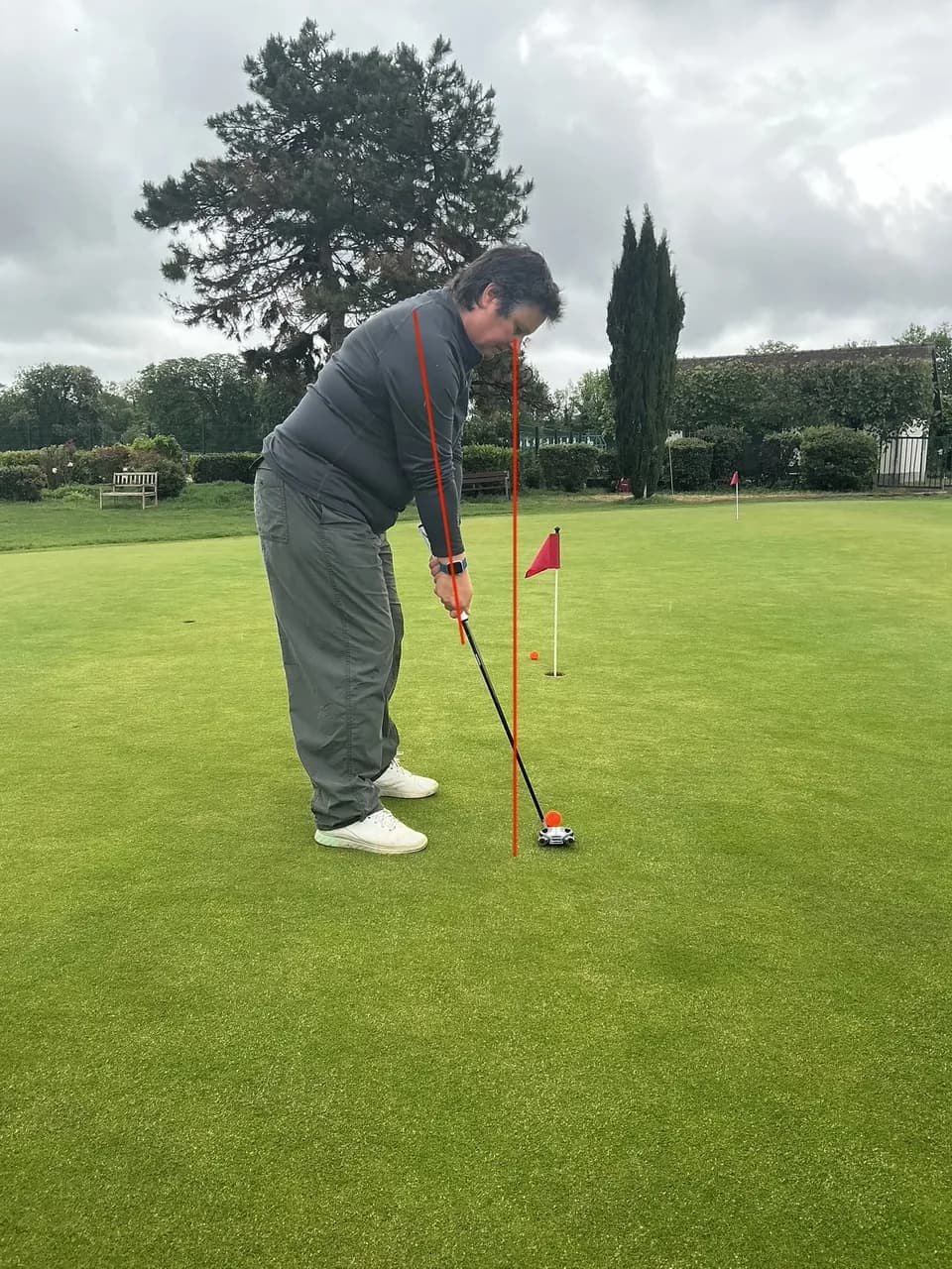 Alignement au putting, drapeau en cible